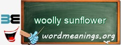 WordMeaning blackboard for woolly sunflower